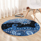 Prostate Cancer Awareness Aussie Indigenous Round Carpet Blue Ribbon Aboriginal Arts