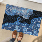 Prostate Cancer Awareness Aussie Indigenous Rubber Doormat Blue Ribbon Aboriginal Arts