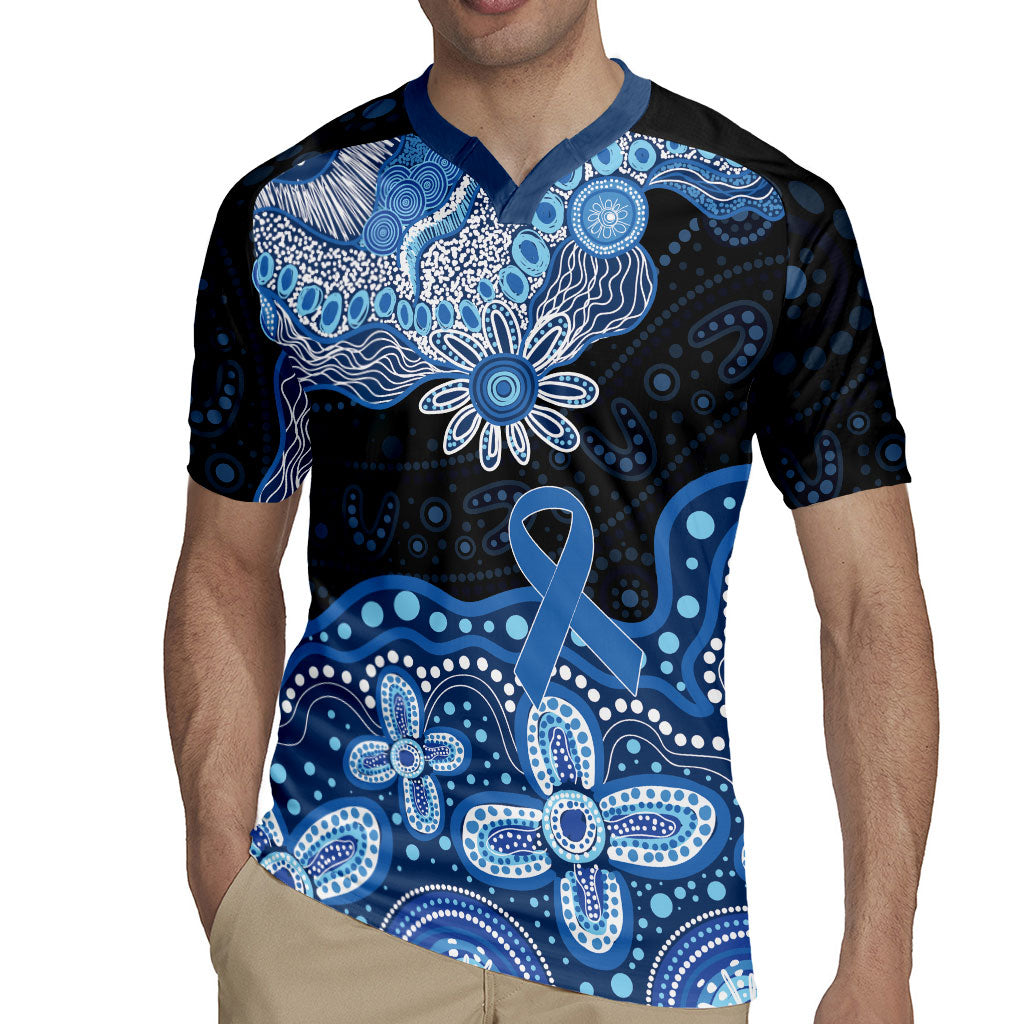 Prostate Cancer Awareness Aussie Indigenous Rugby Jersey Blue Ribbon Aboriginal Arts