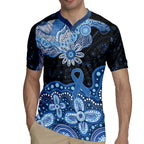 Prostate Cancer Awareness Aussie Indigenous Rugby Jersey Blue Ribbon Aboriginal Arts