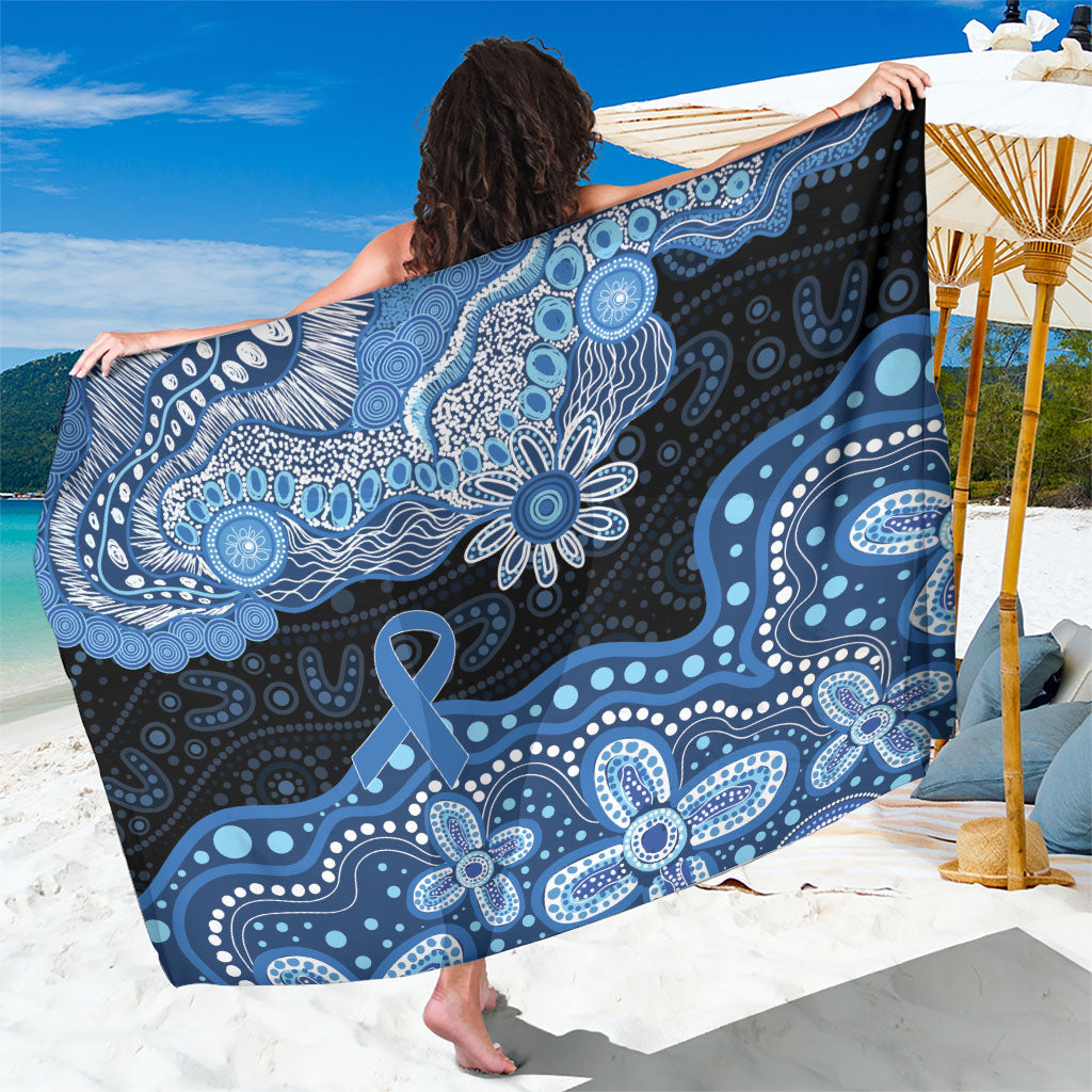 Prostate Cancer Awareness Aussie Indigenous Sarong Blue Ribbon Aboriginal Arts