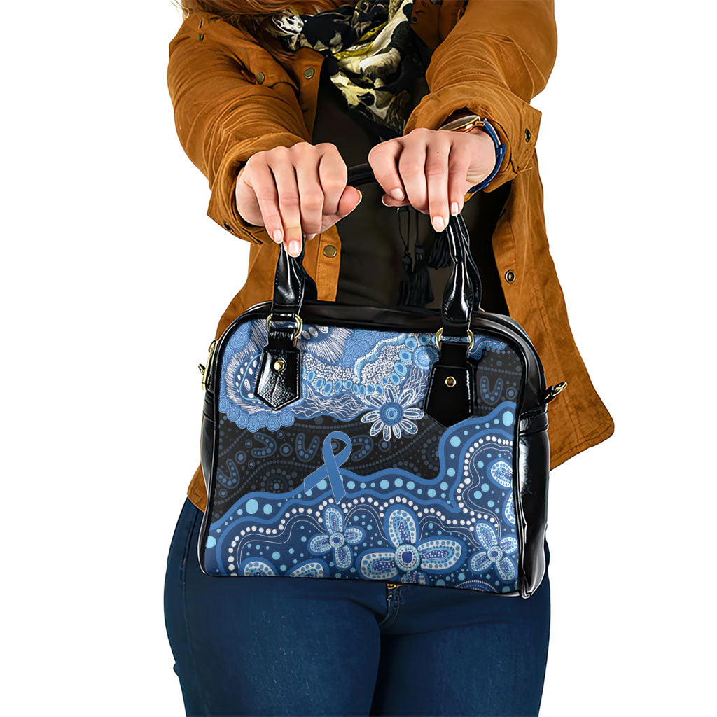 Prostate Cancer Awareness Aussie Indigenous Shoulder Handbag Blue Ribbon Aboriginal Arts