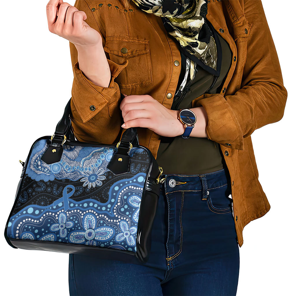 Prostate Cancer Awareness Aussie Indigenous Shoulder Handbag Blue Ribbon Aboriginal Arts