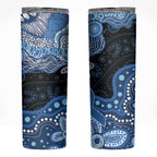 Prostate Cancer Awareness Aussie Indigenous Skinny Tumbler Blue Ribbon Aboriginal Arts