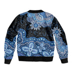 Prostate Cancer Awareness Aussie Indigenous Sleeve Zip Bomber Jacket Blue Ribbon Aboriginal Arts