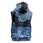 Prostate Cancer Awareness Aussie Indigenous Sleeveless Hoodie Blue Ribbon Aboriginal Arts