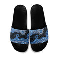Prostate Cancer Awareness Aussie Indigenous Slide Sandals Blue Ribbon Aboriginal Arts