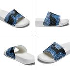 Prostate Cancer Awareness Aussie Indigenous Slide Sandals Blue Ribbon Aboriginal Arts