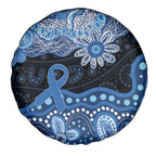 Prostate Cancer Awareness Aussie Indigenous Spare Tire Cover Blue Ribbon Aboriginal Arts