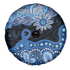 Prostate Cancer Awareness Aussie Indigenous Spare Tire Cover Blue Ribbon Aboriginal Arts