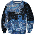 Prostate Cancer Awareness Aussie Indigenous Sweatshirt Blue Ribbon Aboriginal Arts