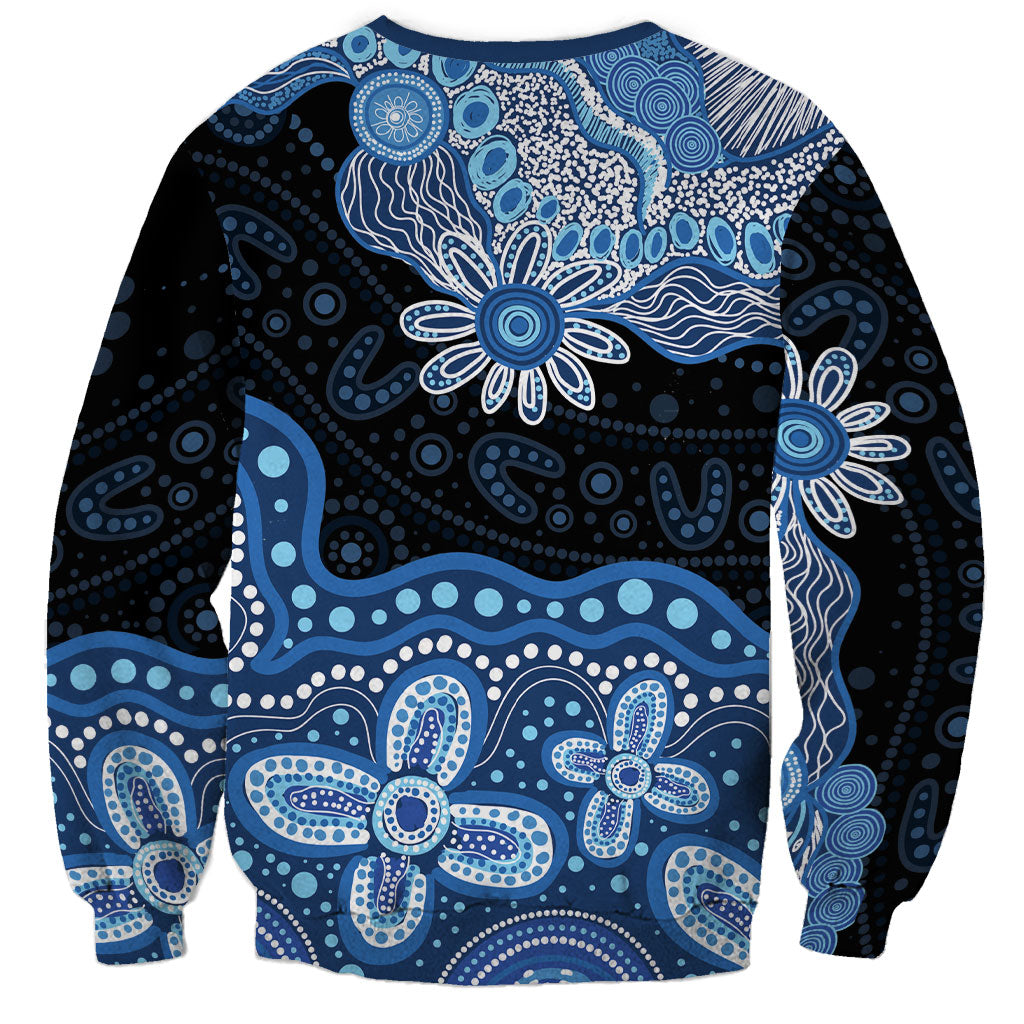 Prostate Cancer Awareness Aussie Indigenous Sweatshirt Blue Ribbon Aboriginal Arts