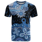 Prostate Cancer Awareness Aussie Indigenous T Shirt Blue Ribbon Aboriginal Arts