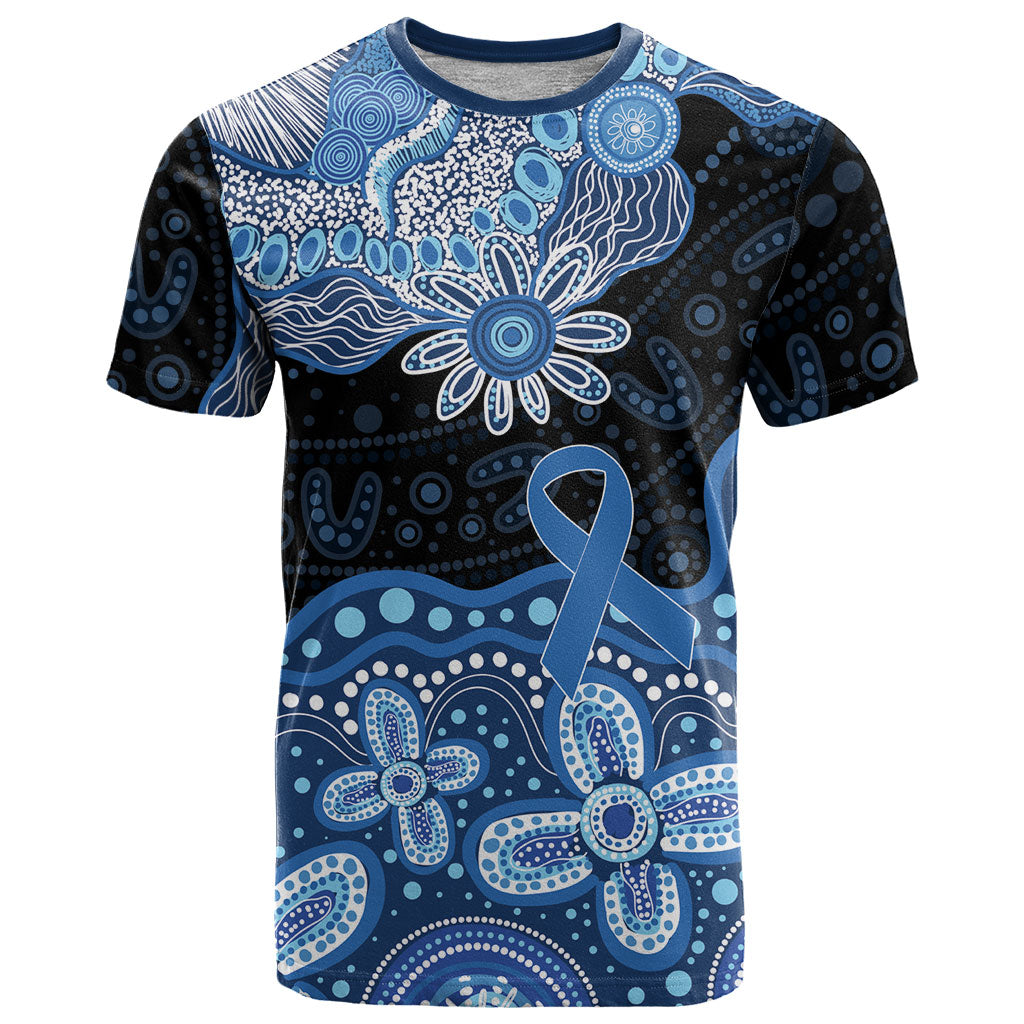 Prostate Cancer Awareness Aussie Indigenous T Shirt Blue Ribbon Aboriginal Arts