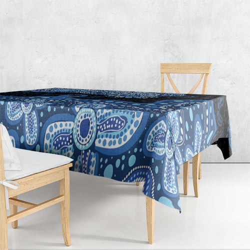 Prostate Cancer Awareness Aussie Indigenous Tablecloth Blue Ribbon Aboriginal Arts