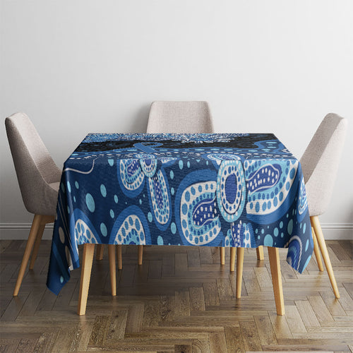 Prostate Cancer Awareness Aussie Indigenous Tablecloth Blue Ribbon Aboriginal Arts