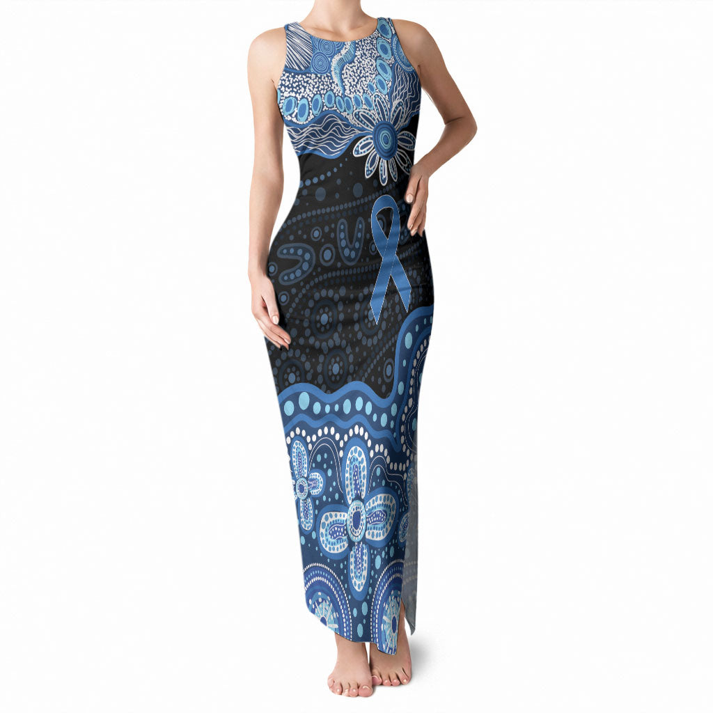 Prostate Cancer Awareness Aussie Indigenous Tank Maxi Dress Blue Ribbon Aboriginal Arts