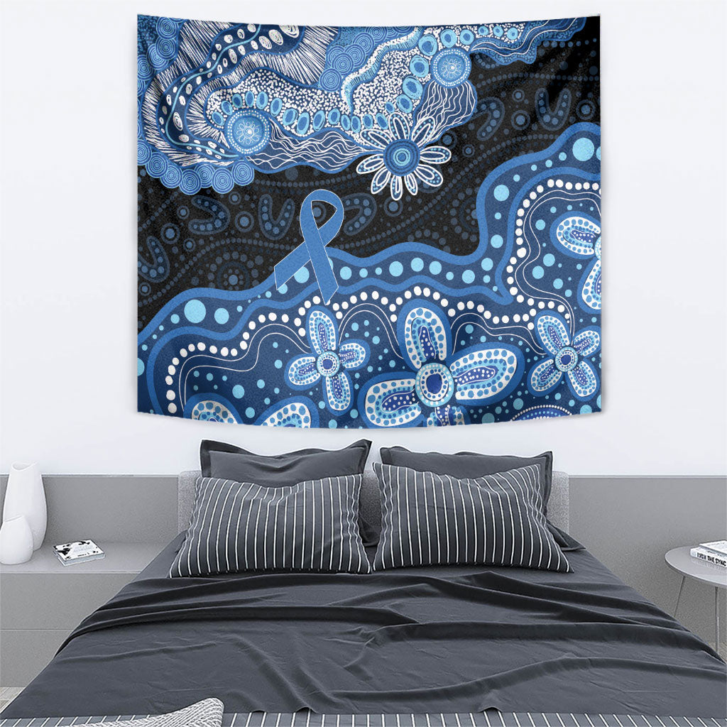 Prostate Cancer Awareness Aussie Indigenous Tapestry Blue Ribbon Aboriginal Arts