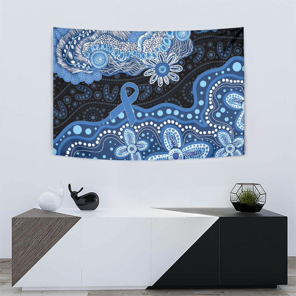 Prostate Cancer Awareness Aussie Indigenous Tapestry Blue Ribbon Aboriginal Arts