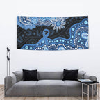 Prostate Cancer Awareness Aussie Indigenous Tapestry Blue Ribbon Aboriginal Arts