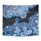 Prostate Cancer Awareness Aussie Indigenous Tapestry Blue Ribbon Aboriginal Arts