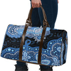 Prostate Cancer Awareness Aussie Indigenous Travel Bag Blue Ribbon Aboriginal Arts