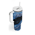 Prostate Cancer Awareness Aussie Indigenous Tumbler With Handle Blue Ribbon Aboriginal Arts