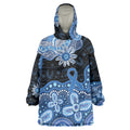 Prostate Cancer Awareness Aussie Indigenous Wearable Blanket Hoodie Blue Ribbon Aboriginal Arts