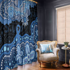 Prostate Cancer Awareness Aussie Indigenous Window Curtain Blue Ribbon Aboriginal Arts