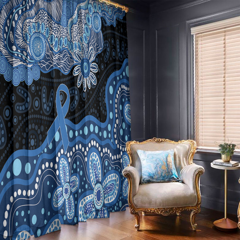 Prostate Cancer Awareness Aussie Indigenous Window Curtain Blue Ribbon Aboriginal Arts