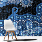 Prostate Cancer Awareness Aussie Indigenous Window Curtain Blue Ribbon Aboriginal Arts