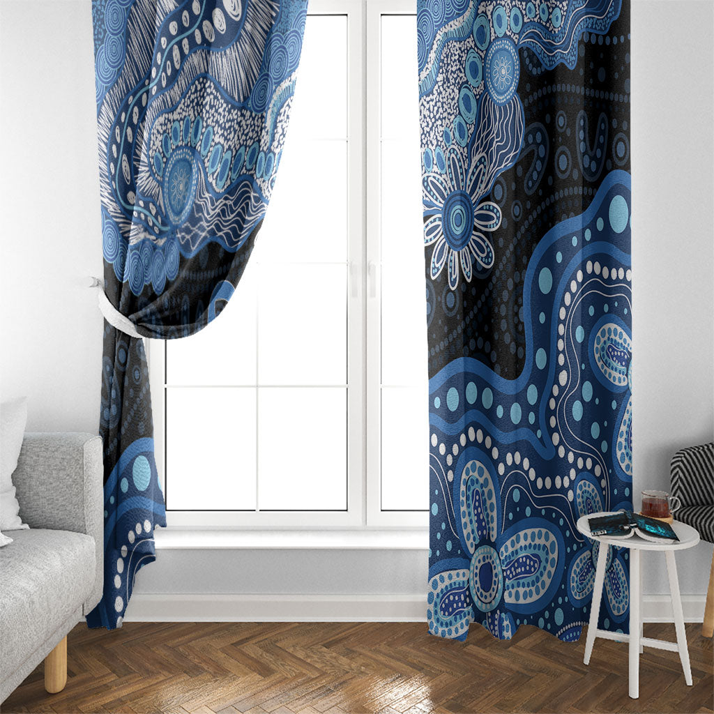 Prostate Cancer Awareness Aussie Indigenous Window Curtain Blue Ribbon Aboriginal Arts