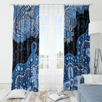 Prostate Cancer Awareness Aussie Indigenous Window Curtain Blue Ribbon Aboriginal Arts