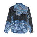 Prostate Cancer Awareness Aussie Indigenous Women Casual Shirt Blue Ribbon Aboriginal Arts