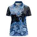 Prostate Cancer Awareness Aussie Indigenous Women Polo Shirt Blue Ribbon Aboriginal Arts