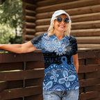 Prostate Cancer Awareness Aussie Indigenous Women Polo Shirt Blue Ribbon Aboriginal Arts