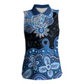 Prostate Cancer Awareness Aussie Indigenous Women Sleeveless Polo Shirt Blue Ribbon Aboriginal Arts