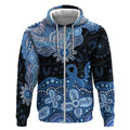 Prostate Cancer Awareness Aussie Indigenous Zip Hoodie Blue Ribbon Aboriginal Arts