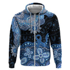 Prostate Cancer Awareness Aussie Indigenous Zip Hoodie Blue Ribbon Aboriginal Arts