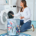 Australia Blue Budgie Marble Glaze Laundry Basket Cancer Awareness