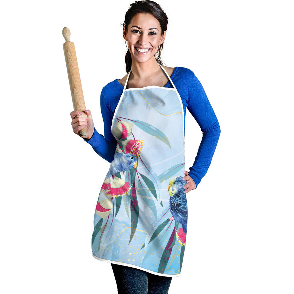 Australia Blue Budgie Marble Glaze Apron Cancer Awareness