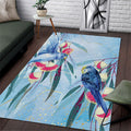Australia Blue Budgie Marble Glaze Area Rug Cancer Awareness