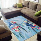 Australia Blue Budgie Marble Glaze Area Rug Cancer Awareness