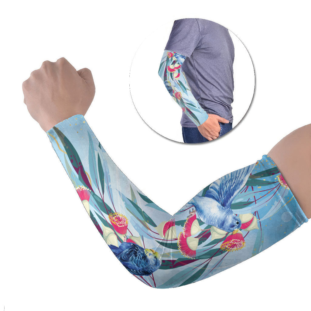Australia Blue Budgie Marble Glaze Arm Sleeves Cancer Awareness