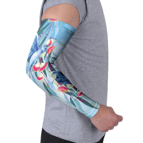 Australia Blue Budgie Marble Glaze Arm Sleeves Cancer Awareness