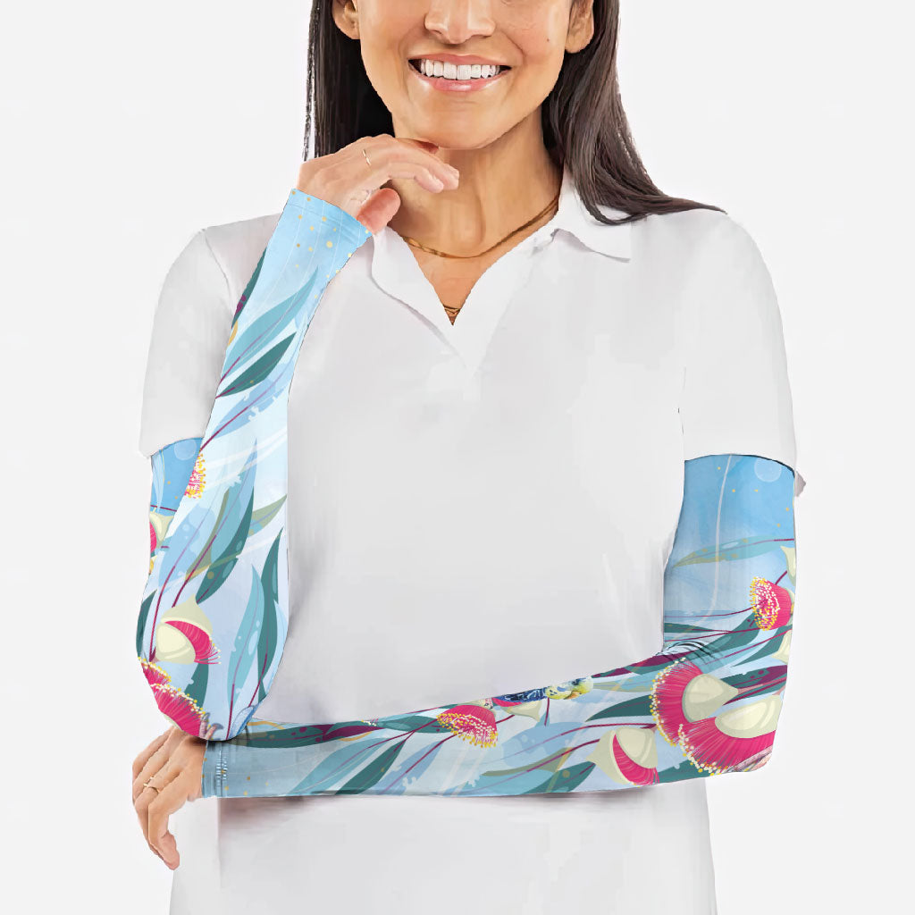 Australia Blue Budgie Marble Glaze Arm Sleeves Cancer Awareness