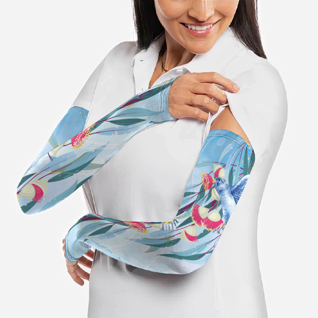 Australia Blue Budgie Marble Glaze Arm Sleeves Cancer Awareness