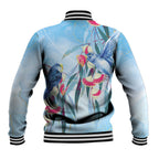 Australia Blue Budgie Marble Glaze Baseball Jacket Cancer Awareness