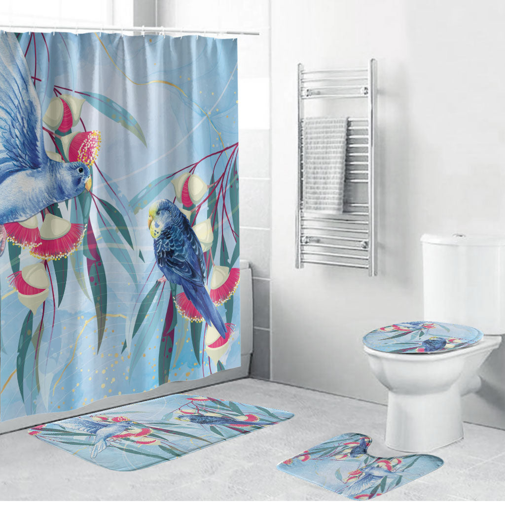 Australia Blue Budgie Marble Glaze Bathroom Set Cancer Awareness