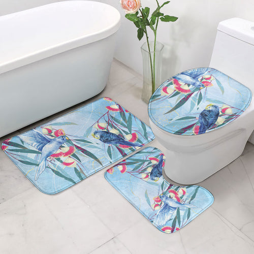 Australia Blue Budgie Marble Glaze Bathroom Set Cancer Awareness